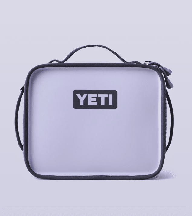 The image features a lavender-colored Yeti lunchbox, presented as an ideal gift for doctors. This durable and stylish lunchbox is designed to keep meals fresh and secure, a practical choice for busy medical professionals.